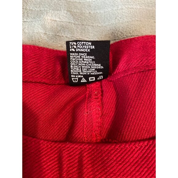 HUE Womens XL Pants Red Stretch Skinny Cotton Blend Preppy - Picture 4 of 10
